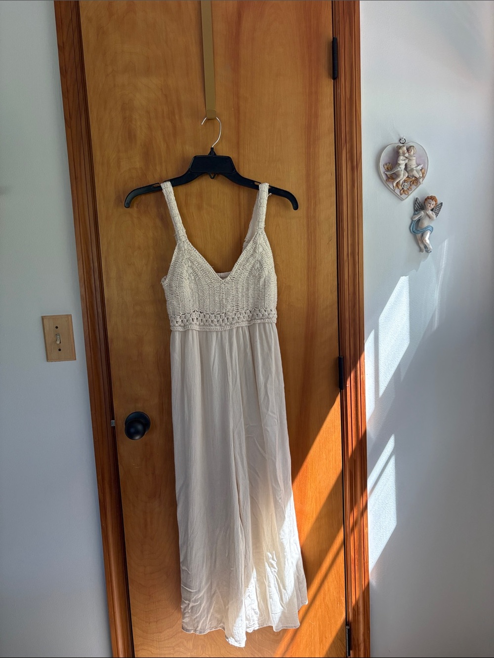 Japna Cream Crochet Bodice Jumpsuit